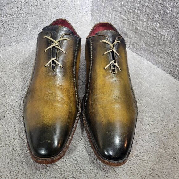Bespoken Mogul Men's Size EU 45.5 Luxury Green Leather Oxford Dress Shoes 1973 - Picture 3 of 13